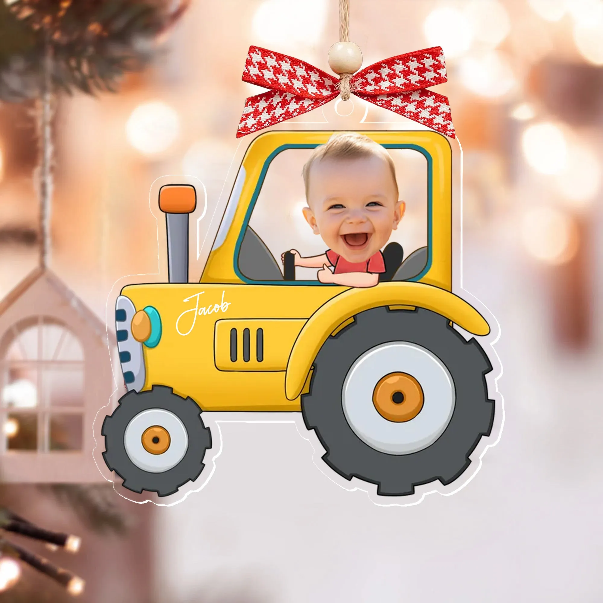 Personalized Drive Safe Daddy Car Hanger, Custom Car Baby Photo Ornament CF540