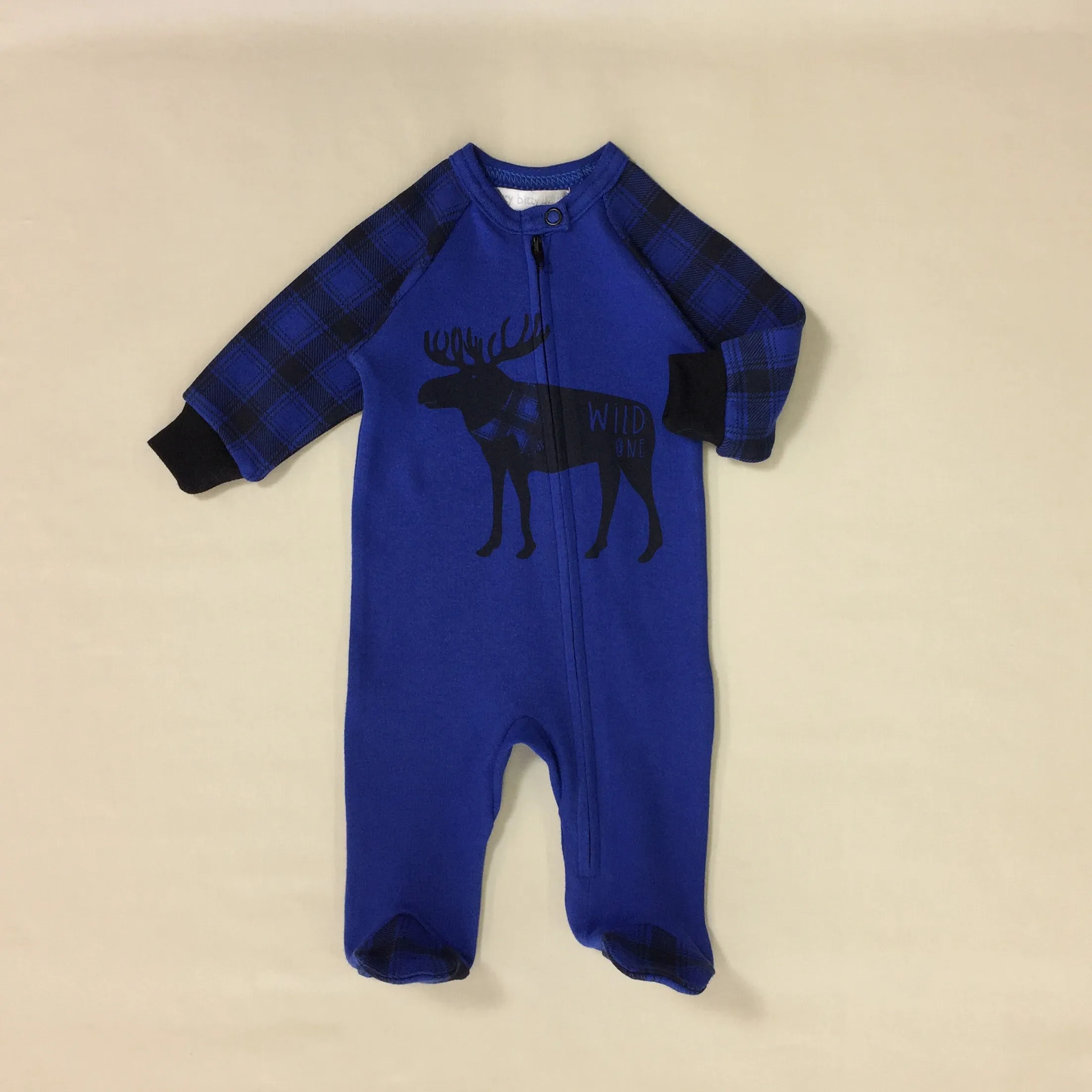 Royal Blue Wild One Zip Footie