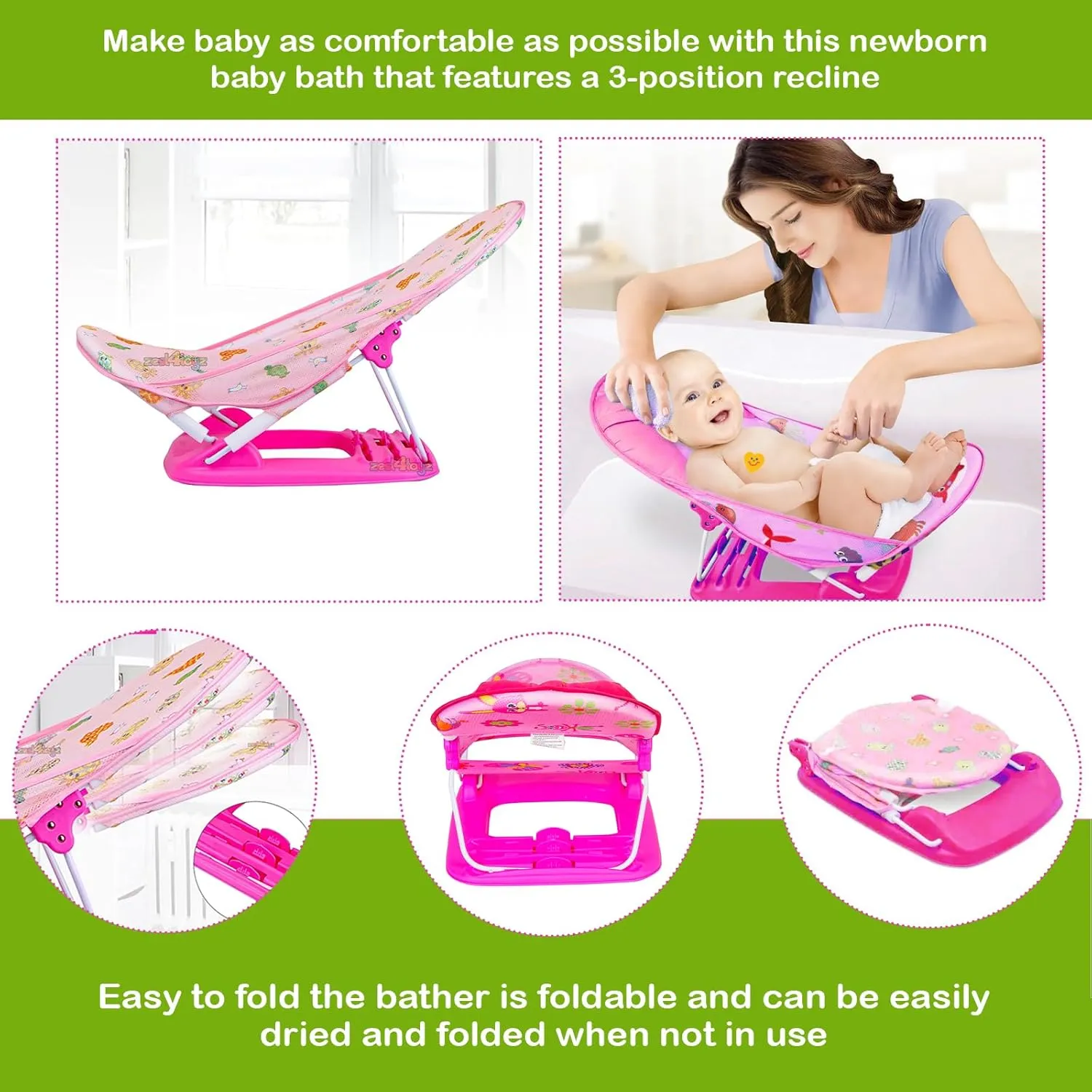 Safe-O-Kid® Baby Bather-L. Pink