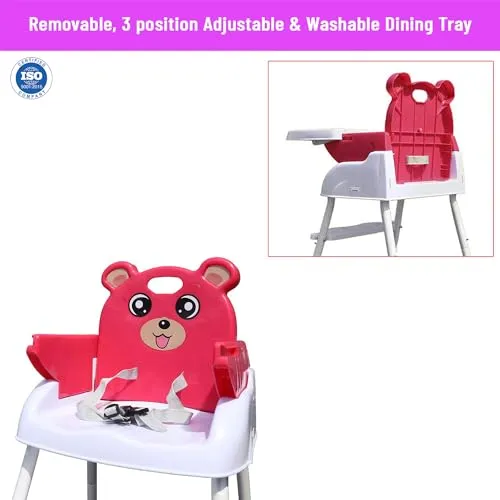 Safe-O-Kid- Feeding High Chair, Weight Up to 15 Kgs-Red