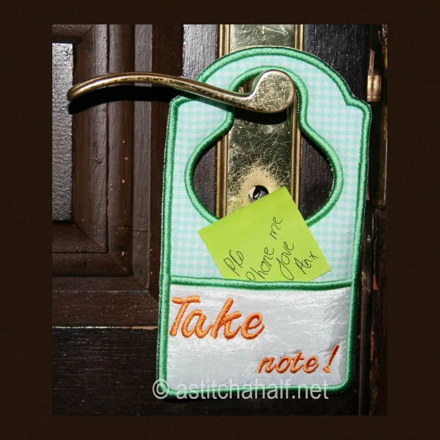 Take Note Door Hanger
