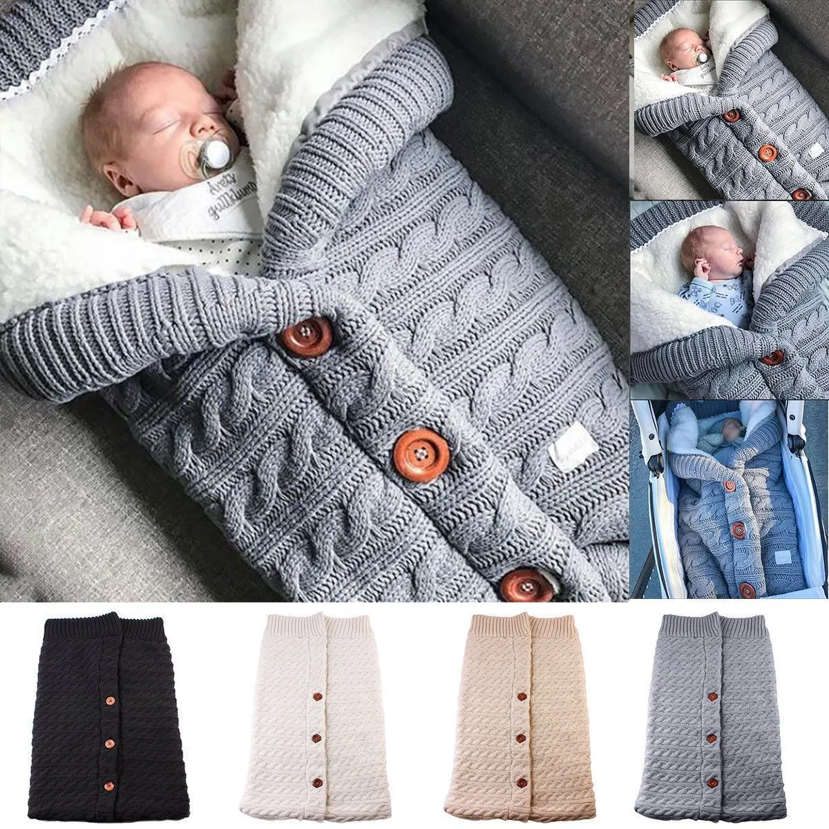 Winter Crocheted Baby Sleep Sac