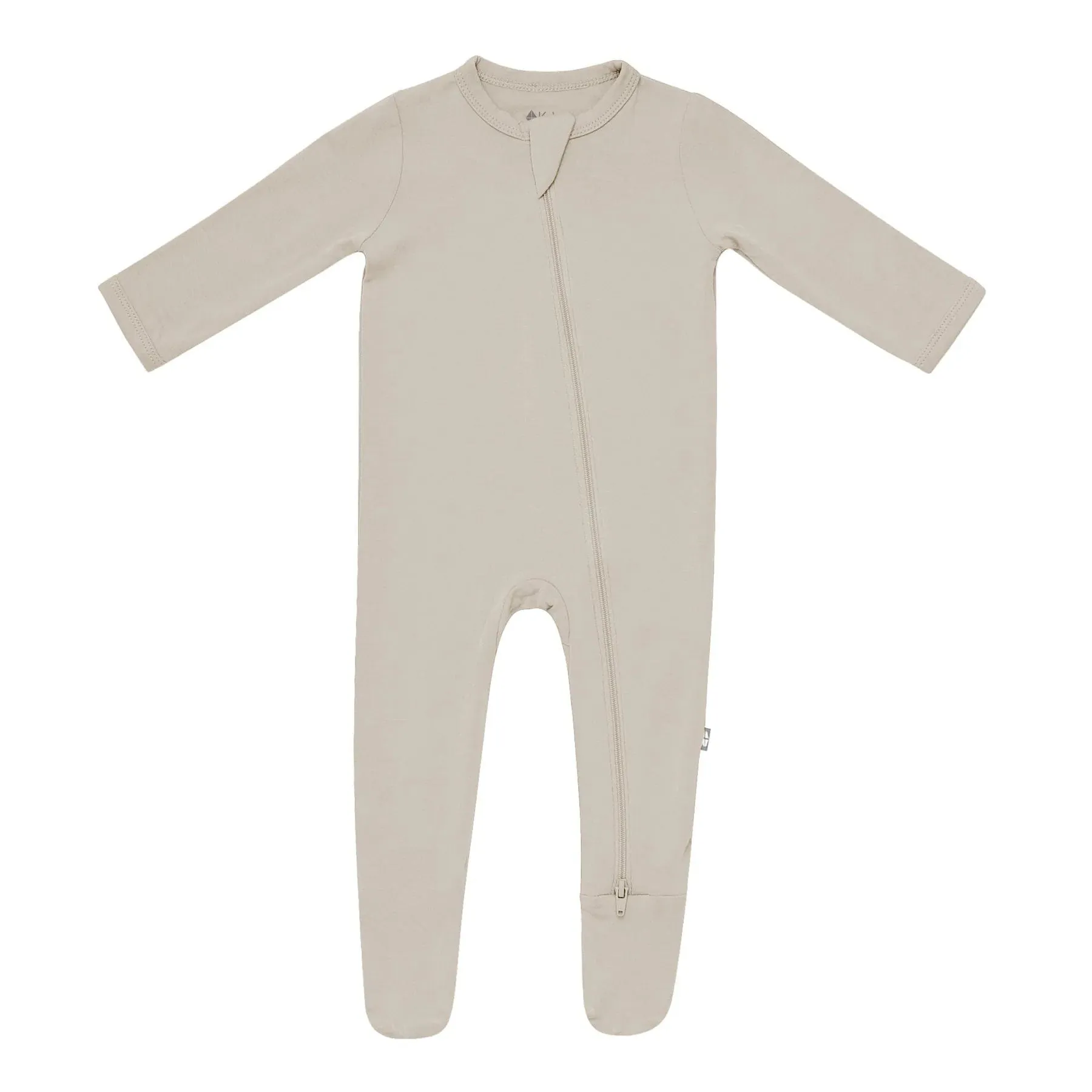 Zippered Footie in Khaki