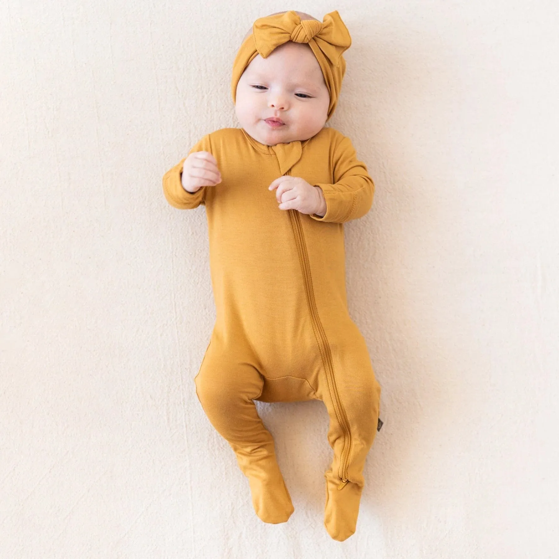Zippered Footie in Marigold